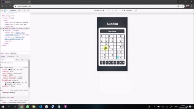 Advanced React TypeScript Redux StyledComponents: Sudoku App – Screenshot 4