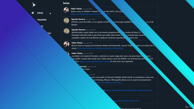 React JS, Golang y MongoDB: Creando Red Social como Twitter – Screenshot 2