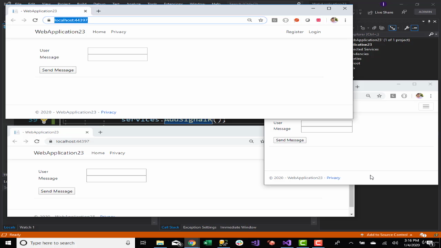Getting Started with .NET Core SignalR – Screenshot 3