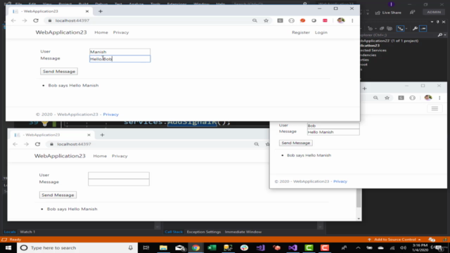 Getting Started with .NET Core SignalR – Screenshot 4