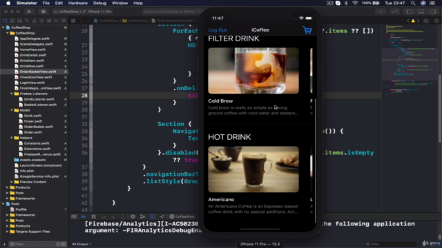 SwiftUI iOS13 Coffee Shop Application, Order Products Online - Screenshot_01