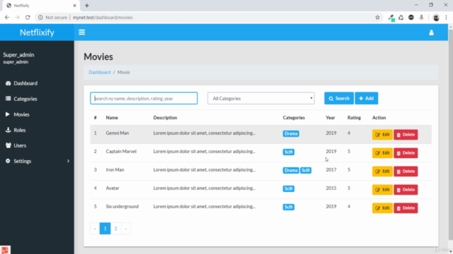 Laravel باستخدام Netflix مشروع – Screenshot 4