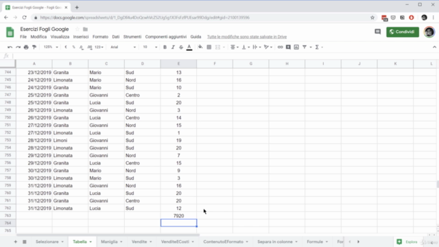 Impara ad usare i Fogli Google: da Base ad Avanzato – Screenshot 1