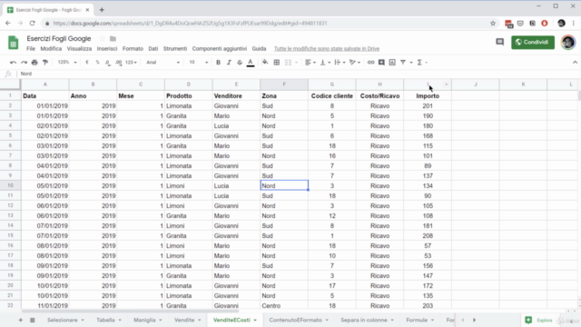 Impara ad usare i Fogli Google: da Base ad Avanzato – Screenshot 2