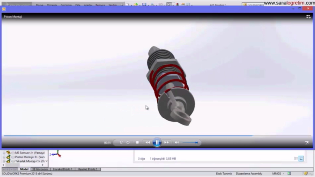 SolidWorks 2015 Montaj, Animasyon, Teknik Resim Eğitim Seti – Screenshot 2