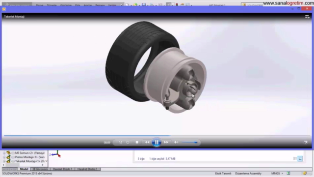 SolidWorks 2015 Montaj, Animasyon, Teknik Resim Eğitim Seti – Screenshot 3