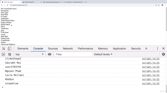 AJAX API JSON Connect to JSON data using AJAX webpage – Screenshot 1