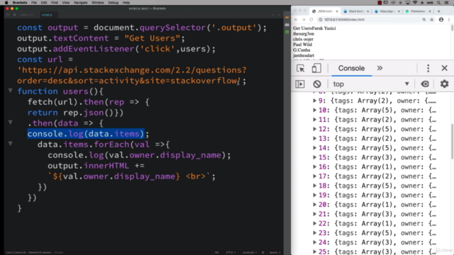 AJAX API JSON Connect to JSON data using AJAX webpage – Screenshot 2