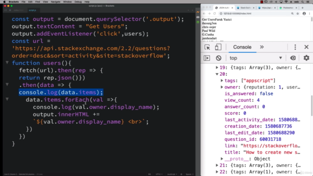 AJAX API JSON Connect to JSON data using AJAX webpage – Screenshot 4