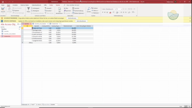 Excel VBA im Zusammenspiel mit Access Datenbanken – Screenshot 1