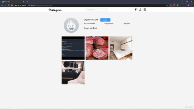 Instagram clone con ReactJS y NodeJS – Screenshot 3