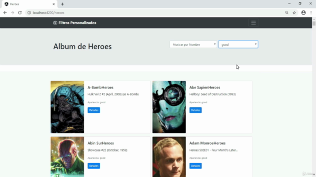 Angular: Crea páginas web con filtros desde 0 (Angular 10+) – Screenshot 2
