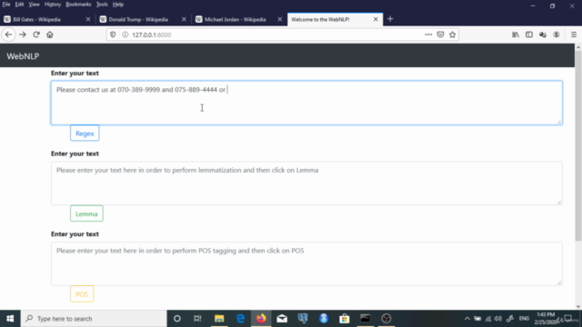 Python Django Web Development of NLP App – Screenshot 1
