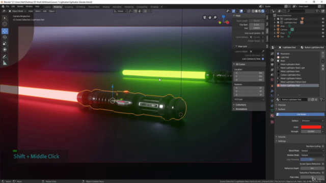 Blender 3D Model a Lightsaber for Beginners – Screenshot 4