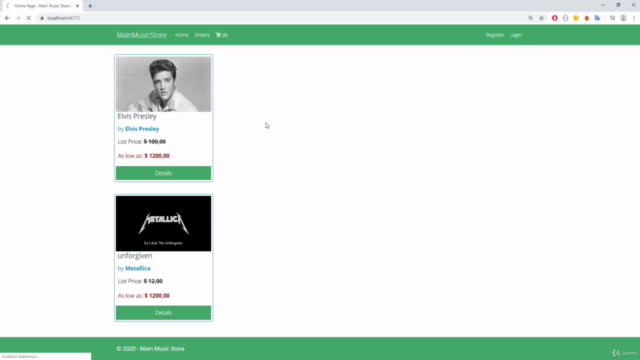 ASP . Net Core MVC Music Store List E-Ticaret – Screenshot 1