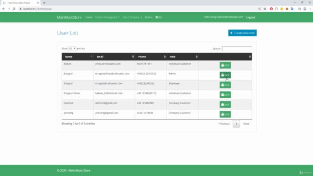 ASP . Net Core MVC Music Store List E-Ticaret – Screenshot 2