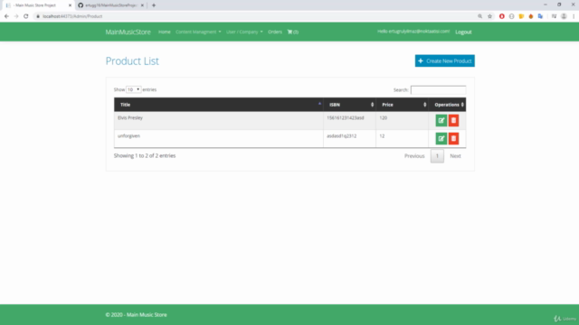 ASP . Net Core MVC Music Store List E-Ticaret – Screenshot 4