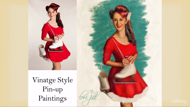Digitally Painting Vintage Pinup Portraits from a Photograph – Screenshot 2