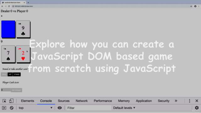 JavaScript DOM Game Blackjack JavaScript Game from Scratch - Screenshot_01