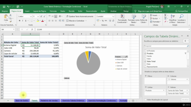 Excel- Tabela Dinâmica + Formatação Condicional( Prática) – Screenshot 3