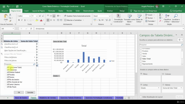 Excel- Tabela Dinâmica + Formatação Condicional( Prática) – Screenshot 4