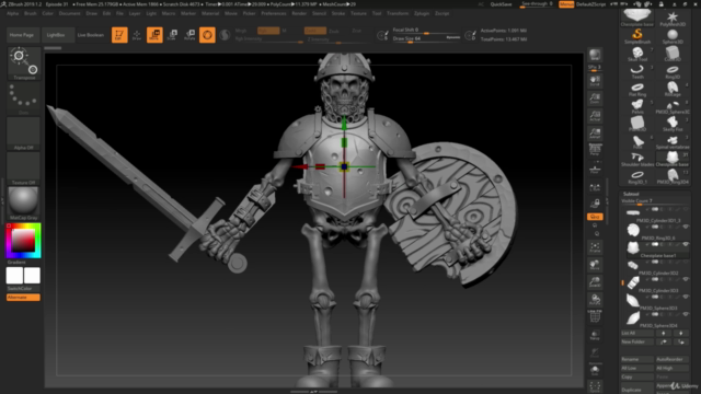 Sculpt 3D Printable Skeleton Warriors in Zbrush – Screenshot 3