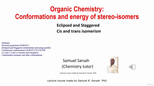ORGANIC CHEMISTRY: Conformation and energy of stereo-isomers – Screenshot 1