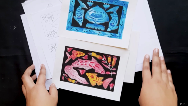 Modern Folk Art: Drawing and Painting fish – Screenshot 4