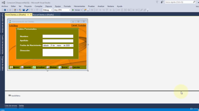 Crear CRUD en C# y MySQL – Screenshot 1