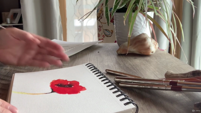 Watercolor Flowers for beginners - painting poppies - Screenshot_02