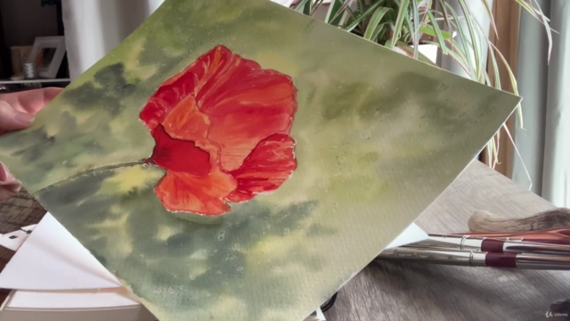 Watercolor Flowers for beginners - painting poppies - Screenshot_04