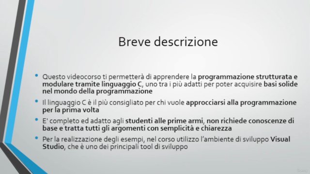 Corso di programmazione C – Screenshot 1