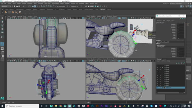 Hard Surface Vehicle 3D Modeling in Maya – Screenshot 2