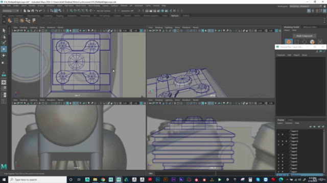 Hard Surface Vehicle 3D Modeling in Maya – Screenshot 3