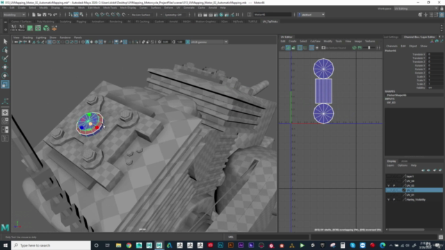 Hard Surface Vehicle UV Mapping in Maya – Screenshot 3