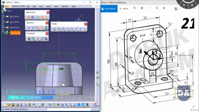 Catia 50 Adet Profesyonel 3D Çizim Alıştırması – Screenshot 2