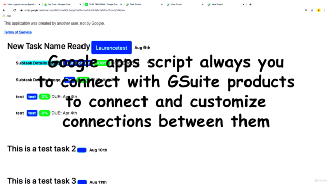 Task Tracking Application with Google Apps Script GSuite - Screenshot_01