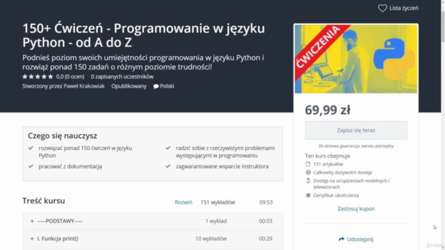 300+ Ćwiczeń - Programowanie w języku Python - od A do Z - Screenshot_02