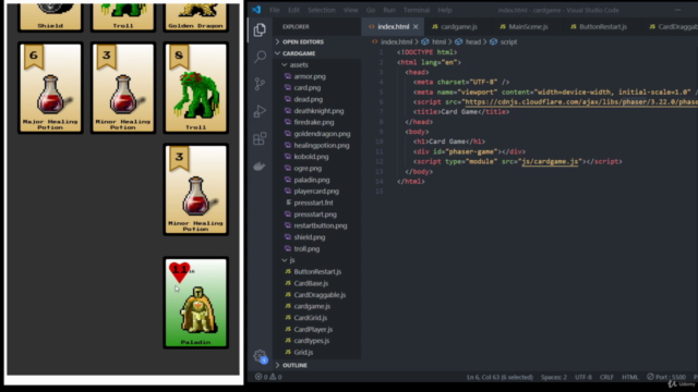 Practise Javascript: Code a Card Game in Phaser 3 – Screenshot 1