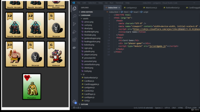 Practise Javascript: Code a Card Game in Phaser 3 – Screenshot 2