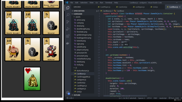 Practise Javascript: Code a Card Game in Phaser 3 – Screenshot 4