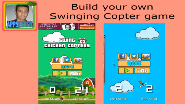 Game Reskinning. iOS Swing Copters* Source Code Template – Screenshot 4