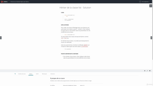 30 Exercices Orientés Objets avec Python – Screenshot 4