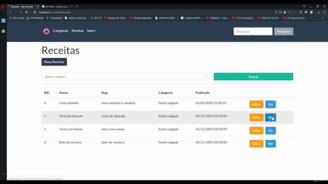 Desenvolva sua primeira App em PHP MVC: Site de Receitas – Screenshot 2