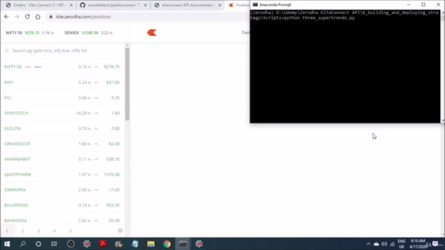 Algorithmic Trading on KiteConnect Platform – Screenshot 3