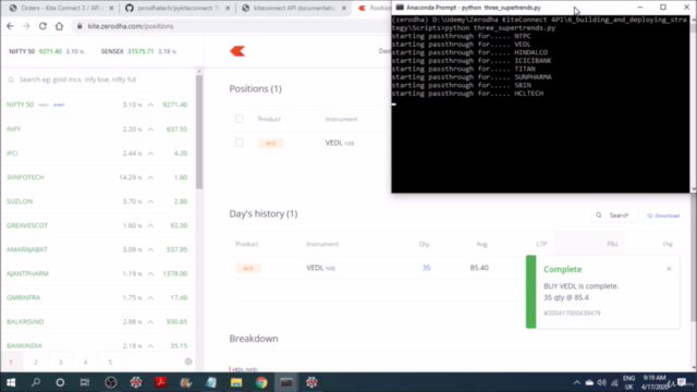 Algorithmic Trading on KiteConnect Platform – Screenshot 4