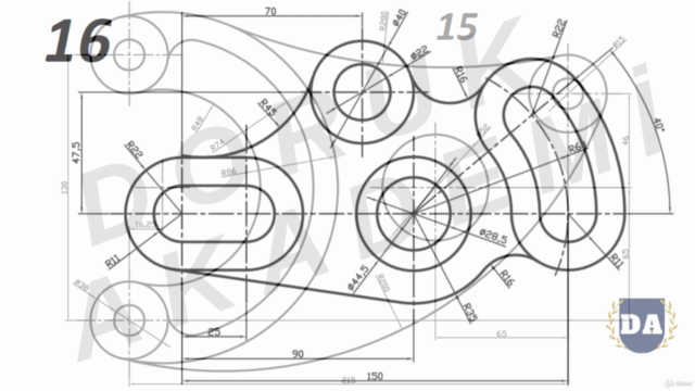 Solidworks / Catia Eğitim 2D Çizim Alıştırması – Screenshot 1