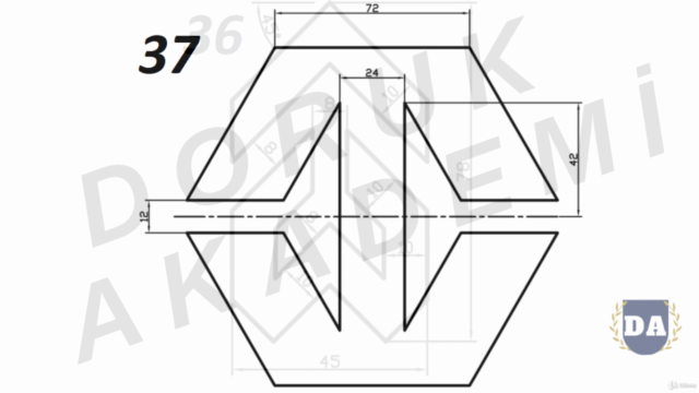 Solidworks / Catia Eğitim 2D Çizim Alıştırması – Screenshot 2