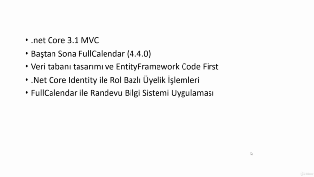 Komple FullCalendar .Net Core MVC Randevu Sistemi Projesiyle – Screenshot 1