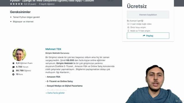 Python - Django ile Web Geliştirme Eğitimi(Todo App)-1.Bölüm – Screenshot 4